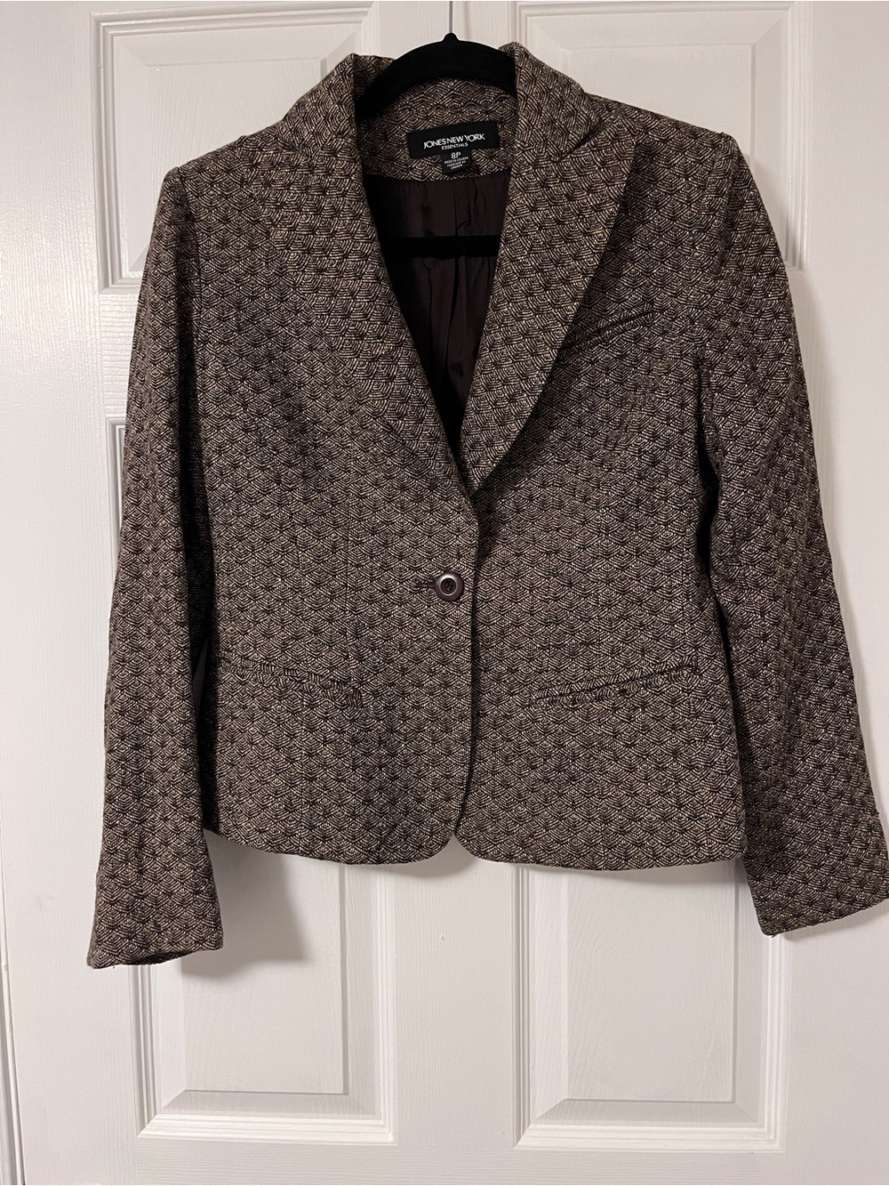 Vintage Jones New York Taupe Textured Women's Blazer